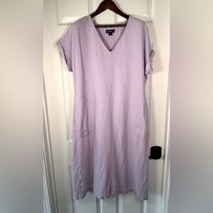 Studio Park x Leah Williams Petite Elevated Linen Dress Lavender QVC Size SP